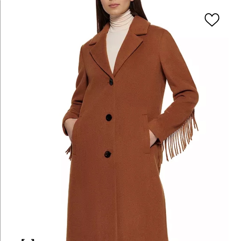 Kenneth Cole Fringe Pea Coat